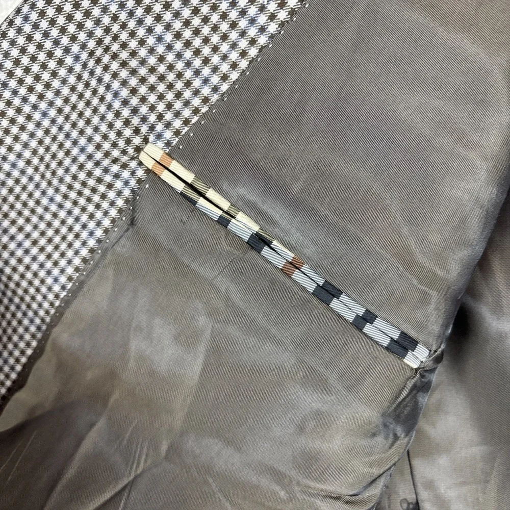 Hart Schaffner Marx Blazer‎ Mens 44R Check Pattern 2 Button Sport Coat USA